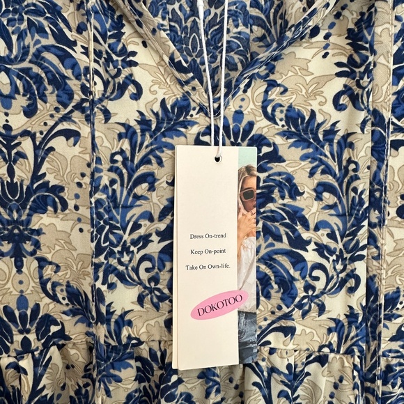 Dokotoo Blue Floral Maxi Dress, New condition - Picture 3 of 6